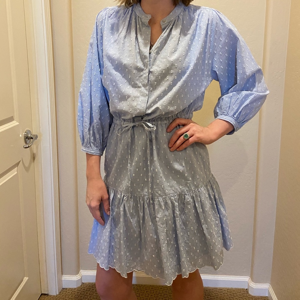 Joie size small. Scallop hem blue dress
